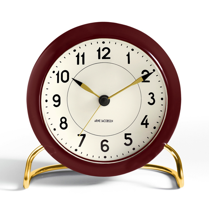 Arne Jacobsen  Station Alarm Clock - Burgundy